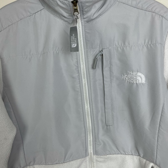 The North Face Size Large Denali White Grey Long Sleeve Zip Up Jacket - Picture 6 of 11